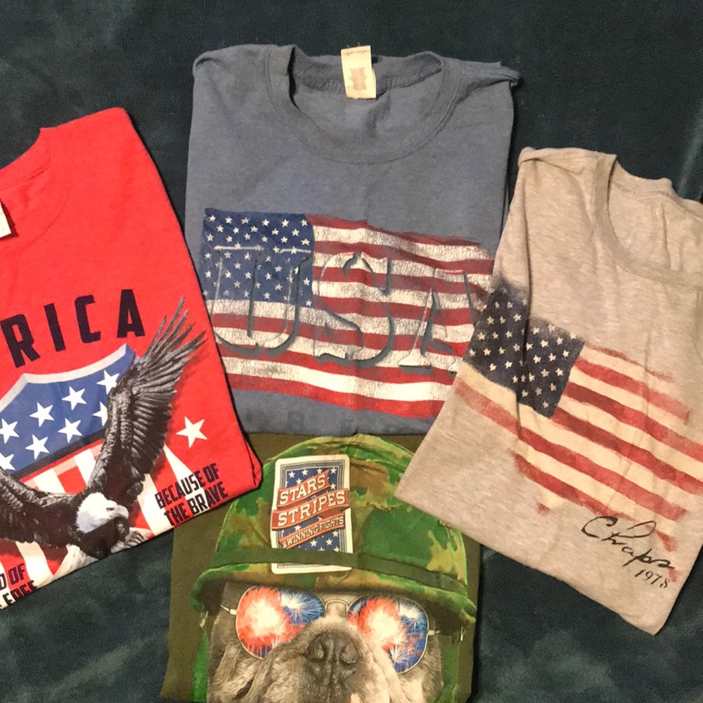 Lot of 4 men’s large patriotic shirts